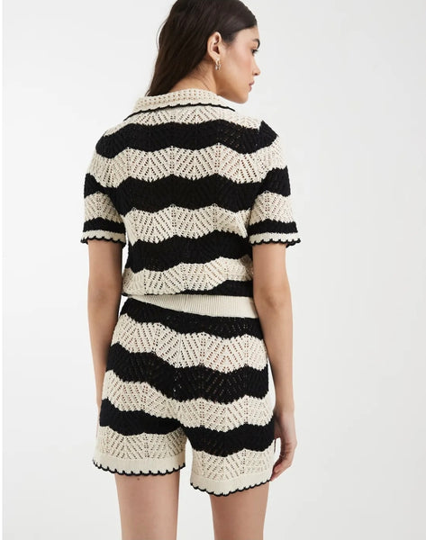VM Crochet Shorts Co-ord Set In Black - Items Sold Separately