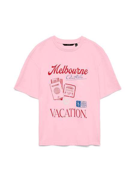 VM Oversized Melbourne Vacation Tshirt In Pink