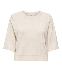 Only Knitted Short Sleeve Top & Wide Leg Trouser Co-ord Set In Pumice Stone - Items Sold Separately