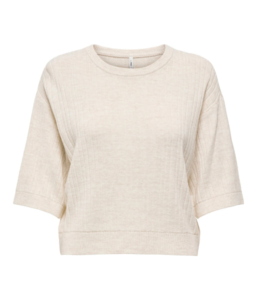 Only Knitted Short Sleeve Top & Wide Leg Trouser Co-ord Set In Pumice Stone - Items Sold Separately