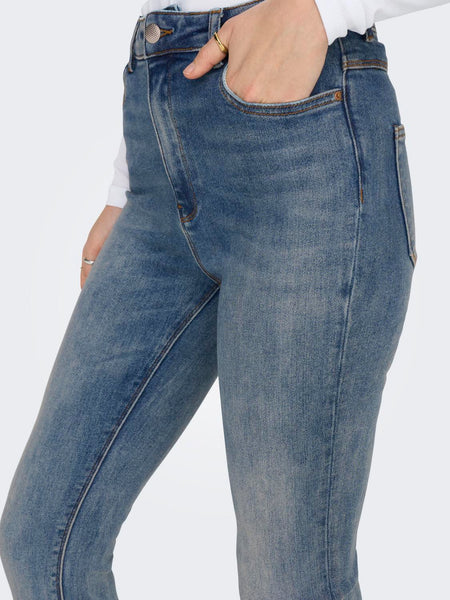 Only Mila High Waist Flared Mid Blue Jeans
