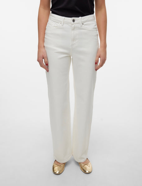VM Tessa High Waist Wide Leg Jeans In White