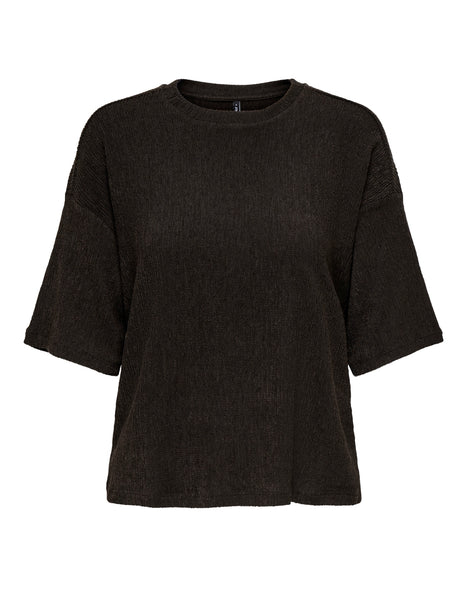 Only Plisse Wide Leg Trousers & Tshirt Co-ord Set In Coffee - Items Sold Separately