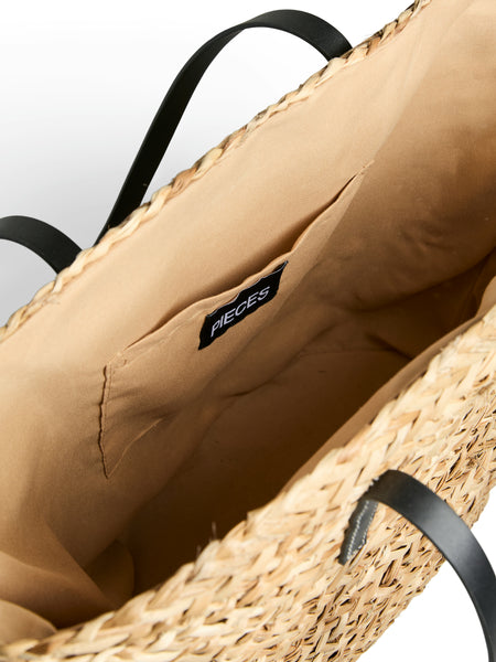 Pieces Straw Shopper Bag