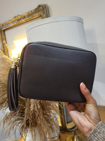 Italian Leather Crossbody Tassel Bags