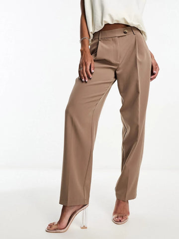 Only Pleat Front Tailored Trouser In Camel