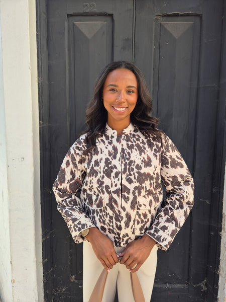 Only Quilted Amimal Print Short Jacket