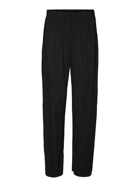 VM Black Plisse Wide Leg Trouser & Sleeveless Top Matching Co-ord