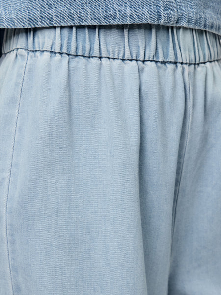 Pieces Light Blue Denim Open Back Top & Wide Leg Jeans Co-ord Set - Items Sold Separately