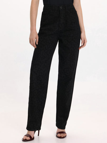 Vila Denim Leopard Straight Leg Jeans Co-ord In Black