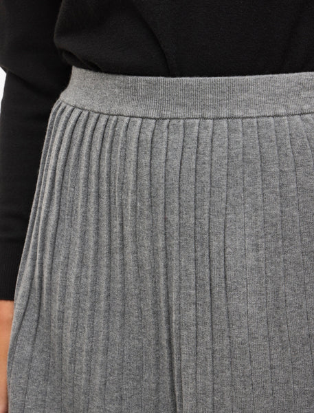 Vila Pleated Knit Mini Skirt In Grey