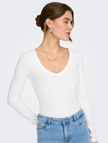 Only Vneck Long Sleeve Basic Top