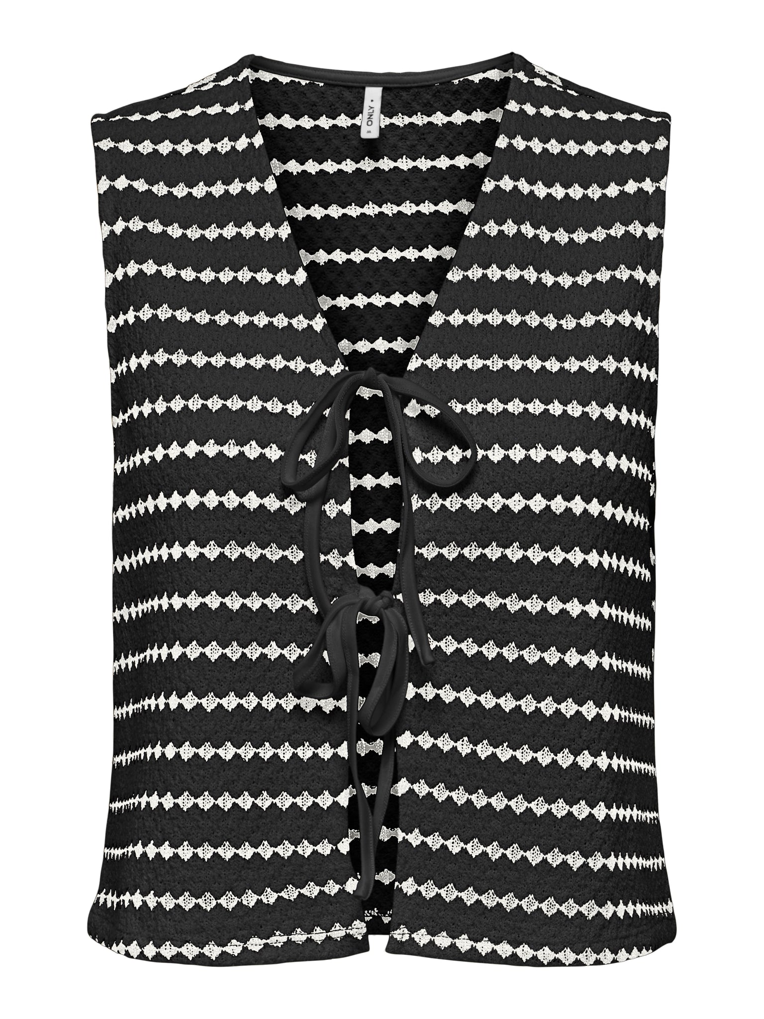 Only Tie Front Waistcoat & Wide Leg Knit Trouser Co-ord Set In White Stripe - Items Sold Separately