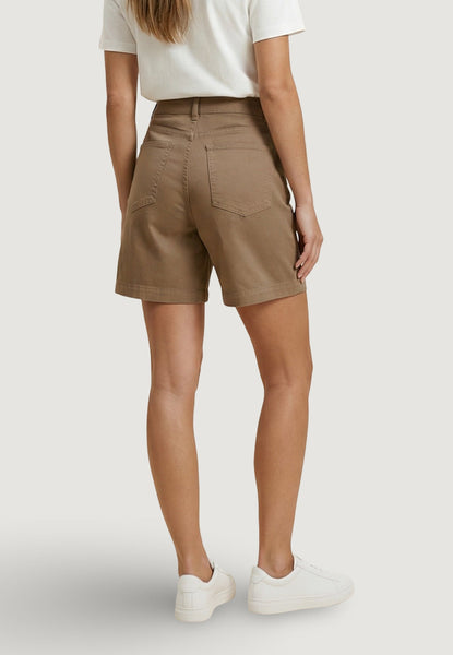 JDY High Waist Pleat Front Shorts In Camel