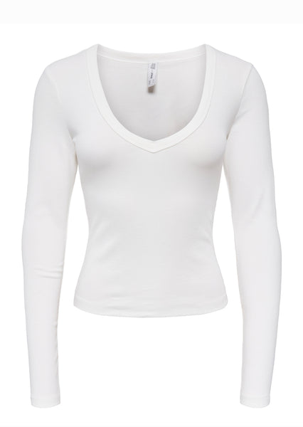 Only Vneck Long Sleeve Basic Top
