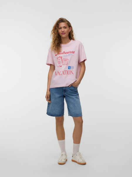 VM Oversized Melbourne Vacation Tshirt In Pink