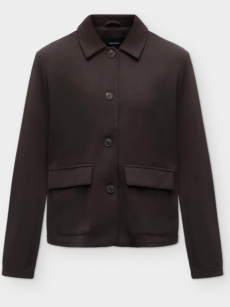 VM Lightweight Button Front Jacket In Chocolate Brown - Part of a Cord Set