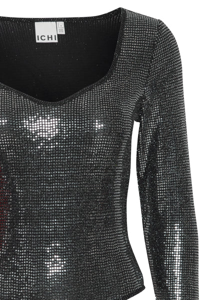 ICHI Metallic Glitter Ball Bodysuit
