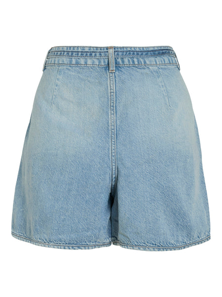 Vila High Waist Belted Denim Shorts