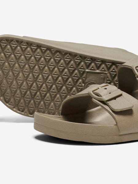 Only Adjustable Strap Lightweight Sliders In Khaki