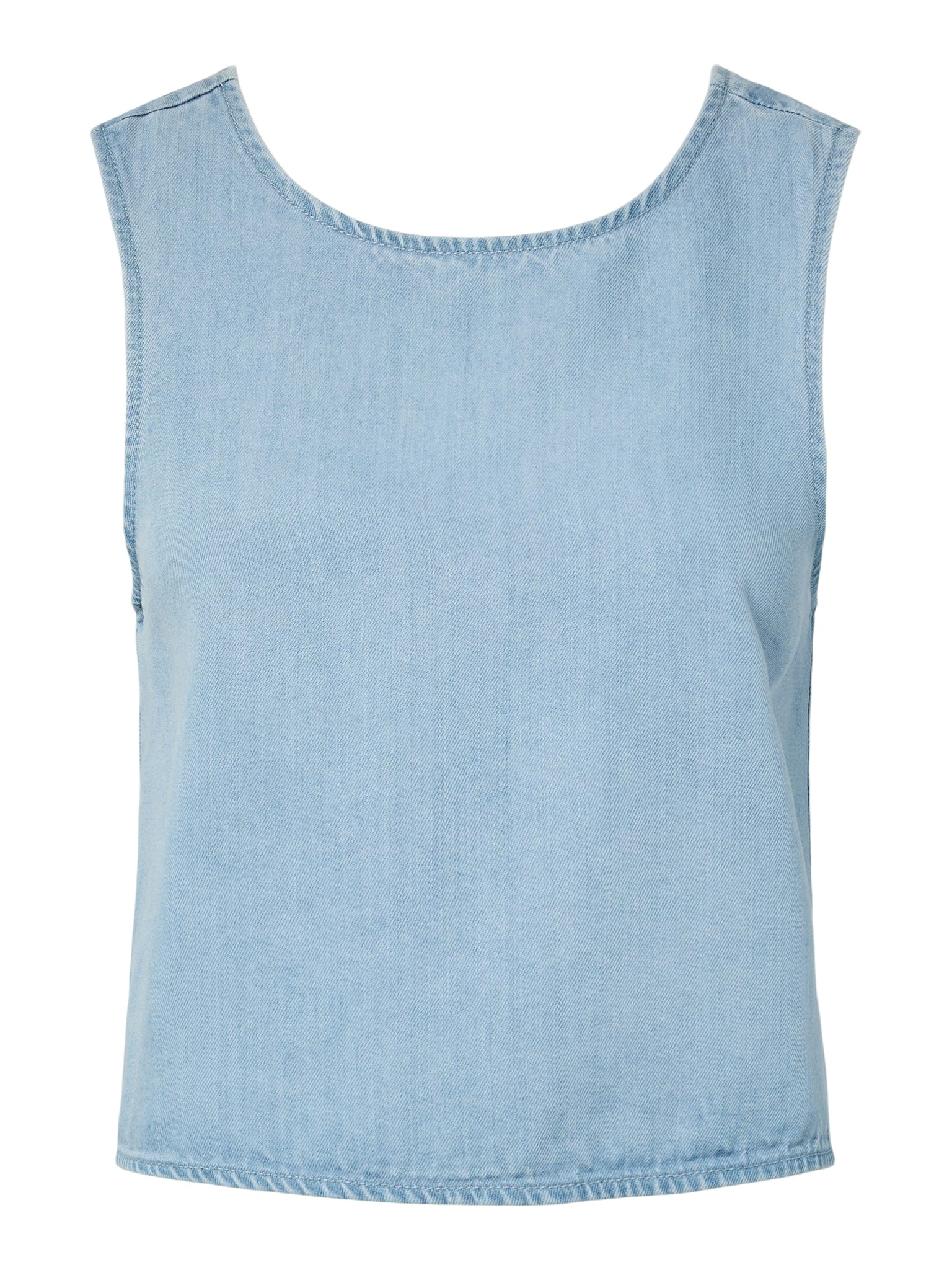 Pieces Light Blue Denim Open Back Top & Wide Leg Jeans Co-ord Set - Items Sold Separately