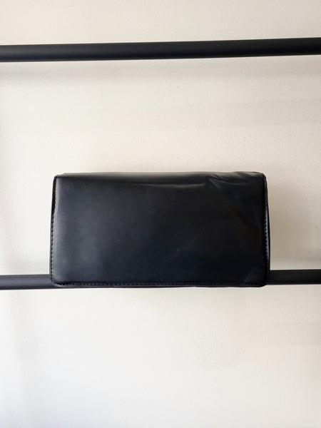 Clara Faux Leather Shoulder Bag In Black