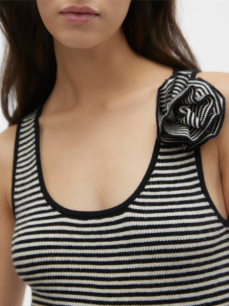 VM Sleeveless Stripe Bloom Vest Top