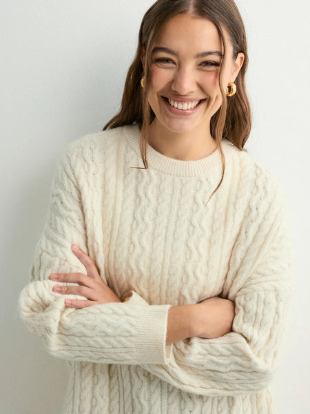 Pieces Cable Knit Relaxed Fit Oversized Jumper