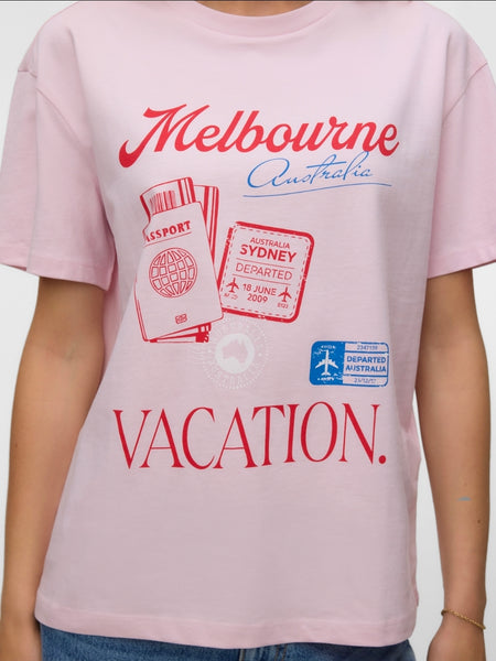 VM Oversized Melbourne Vacation Tshirt In Pink