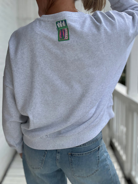 Only Grey Lightweight Oversized Summer Sardines Sweatshirt In Grey