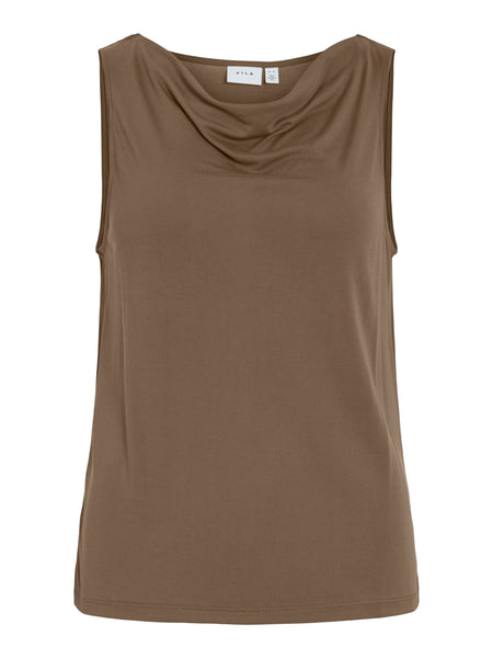 Vila Cowl Neck Sleeveless Top in Brown - Part of a Co-ord Set