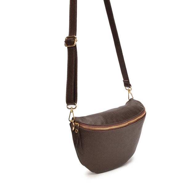 Crossbody Sling Bag 100% Leather In Brown