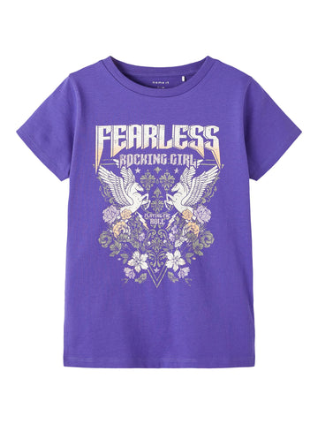 Girls Purple Fearless Tshirt