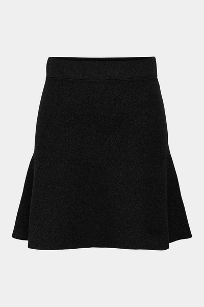 Only Knitted Skater Skirt In Black