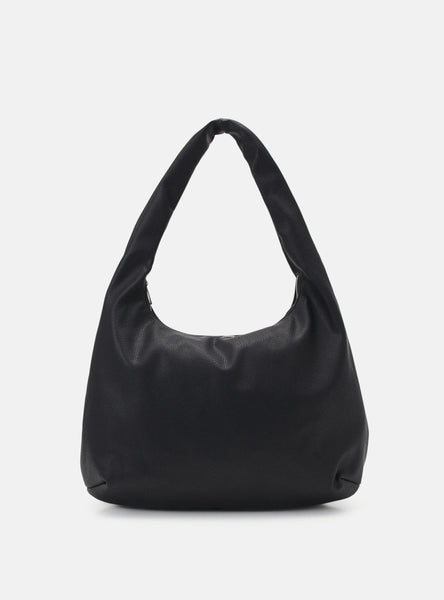 Pieces Oversized Faux Leather Slouchy Tote Bag In Black