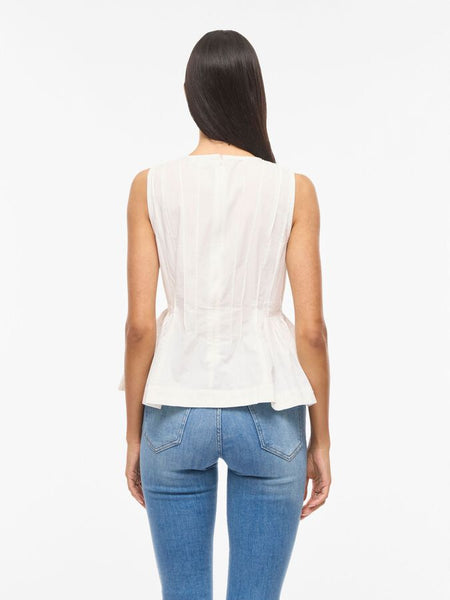 Vila Round Neck Sleeveless Peplum Top