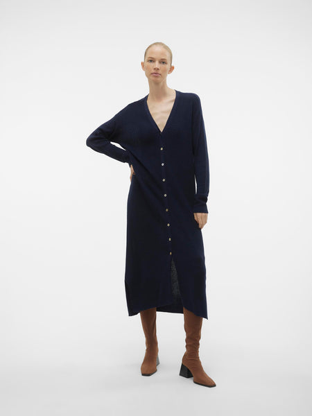 VM Longline Knit Cardigan In Navy