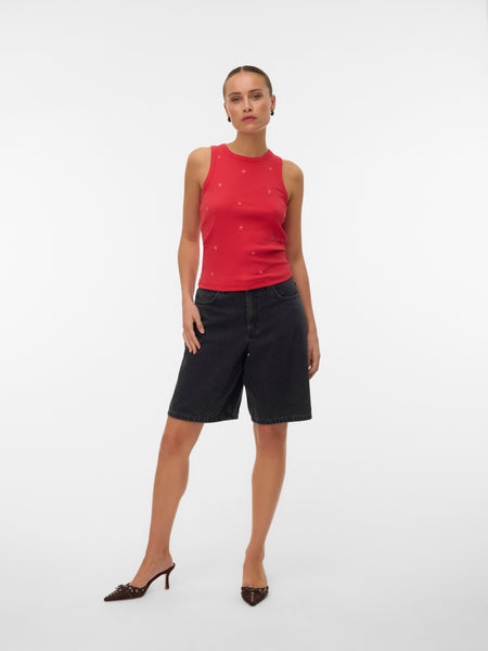 VM Embroidered Butterfly Sleeveless Tank Top