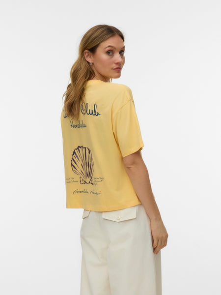 VM Short Sleeve Boxy Oversized "Aloha Cub" Tshirt In Lemon