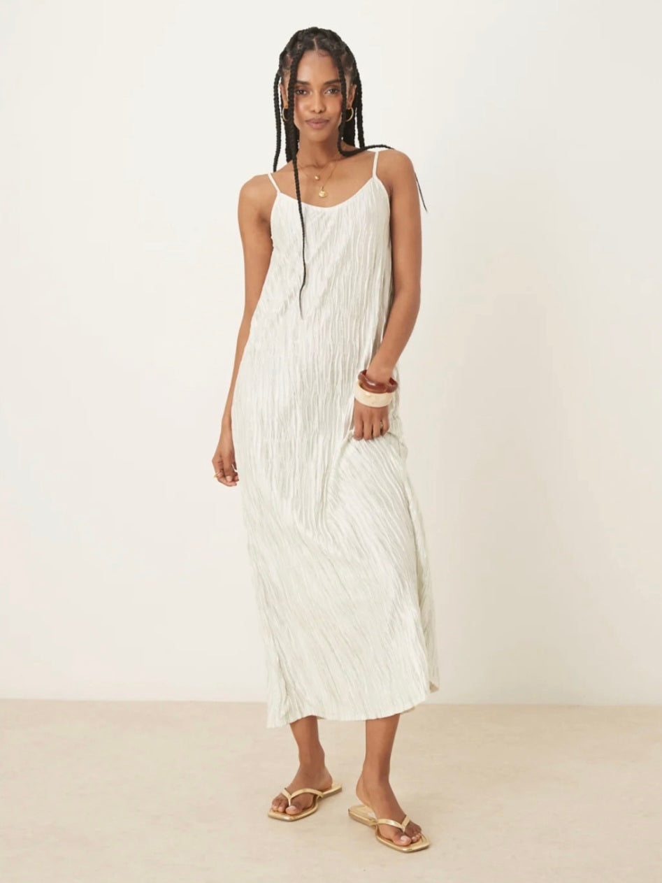 Vila Plisse Sleeveless Slip Maxi Dress