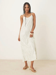 Vila Plisse Sleeveless Slip Maxi Dress