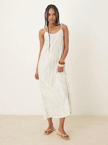 Vila Plisse Sleeveless Slip Maxi Dress