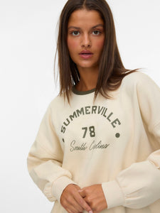 VM Summerville Cream Oversized Sweatshirt