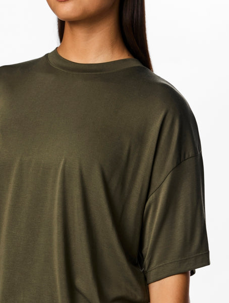 Pieces Wide Leg Trousers & Tshirt Co-ord Set In Khaki - Items Sold Separately
