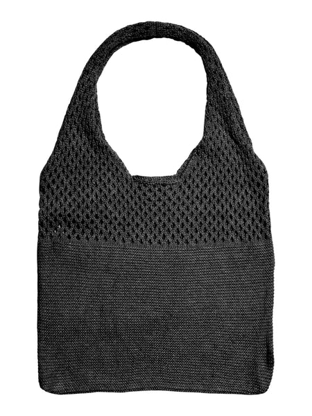 VM Knitted Net Shopper Bag In Black