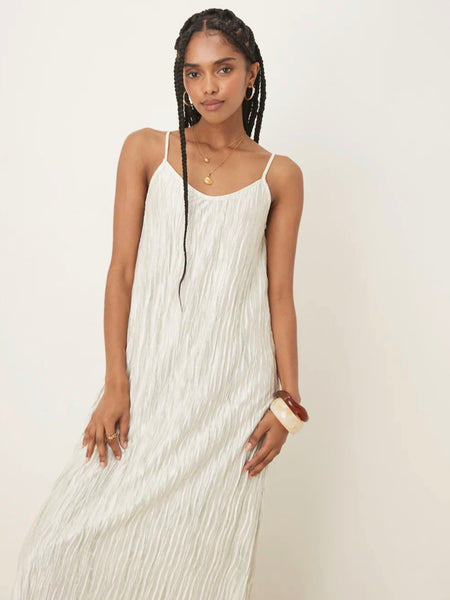 Vila Plisse Sleeveless Slip Maxi Dress