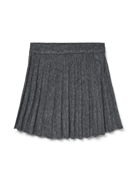 VM Pleated High Waist Knitted Skirt In Grey