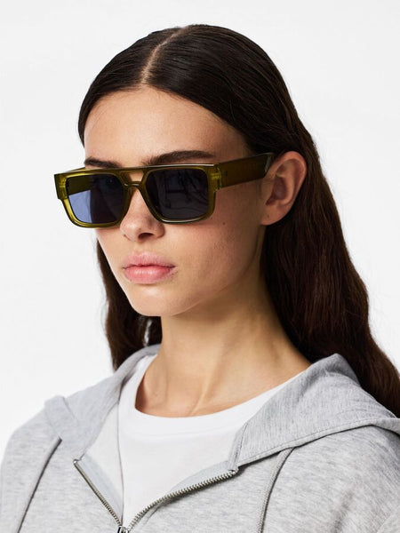 Pieces Square Sunglasses In Olive Green