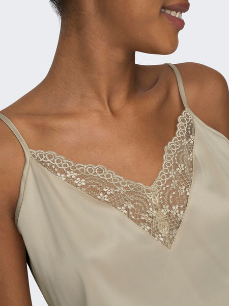Only Gold Lace Trim Cami Top
