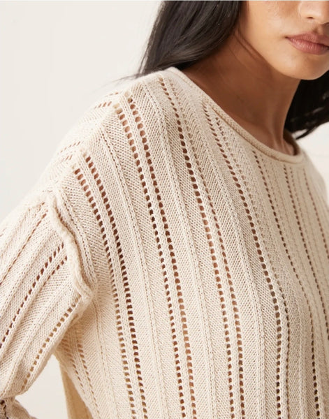 JDY Boat Neck Pullover Knit in Cloud